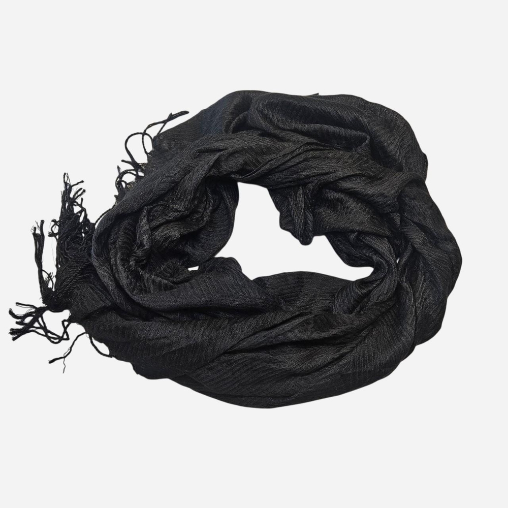 Classic Black Fringe Scarf